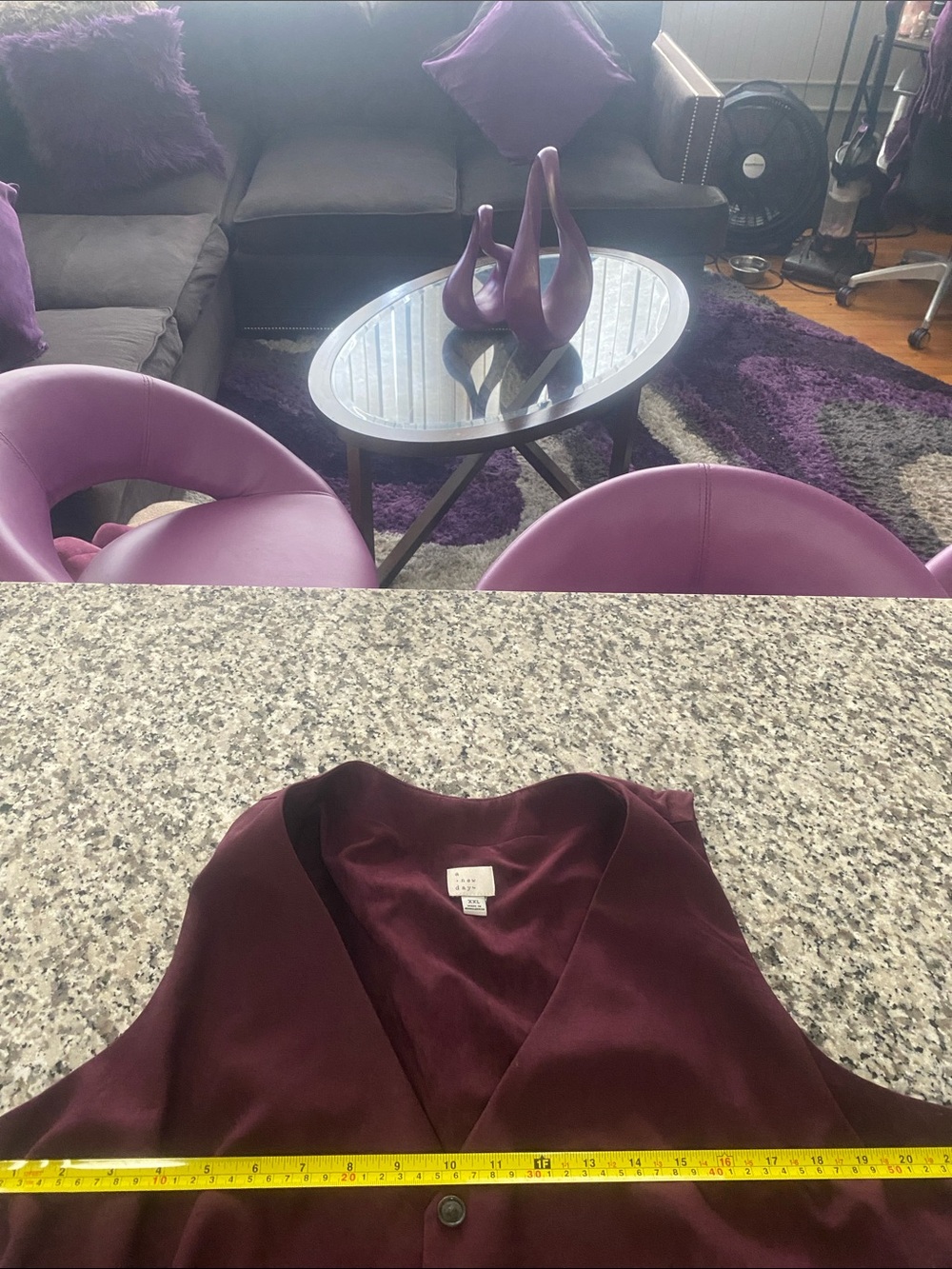 Women s Double-Breasted plum purple 3 pice suit - Picture 5 of 12